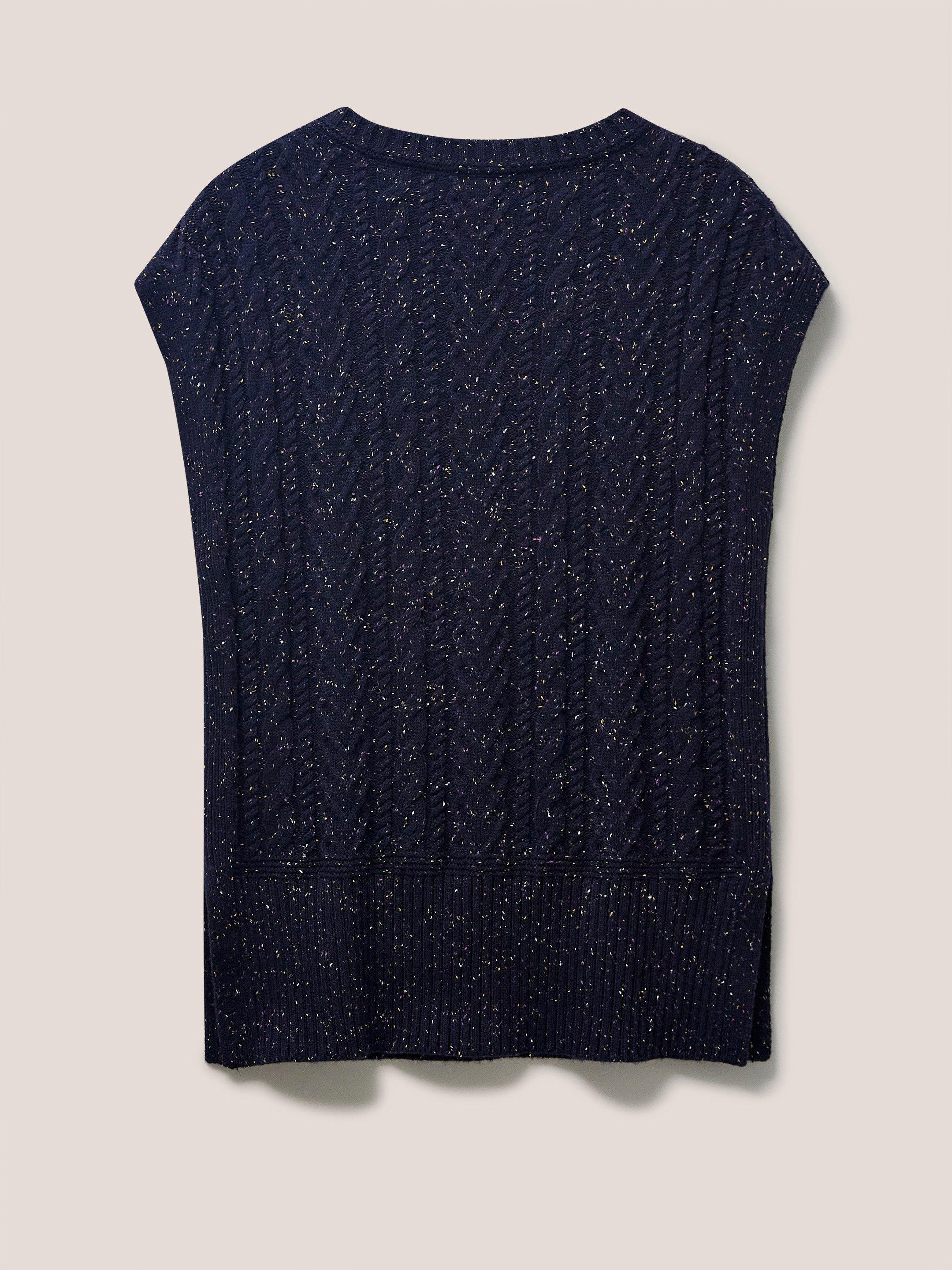 CABLE NEP TANK in DARK NAVY - FLAT BACK