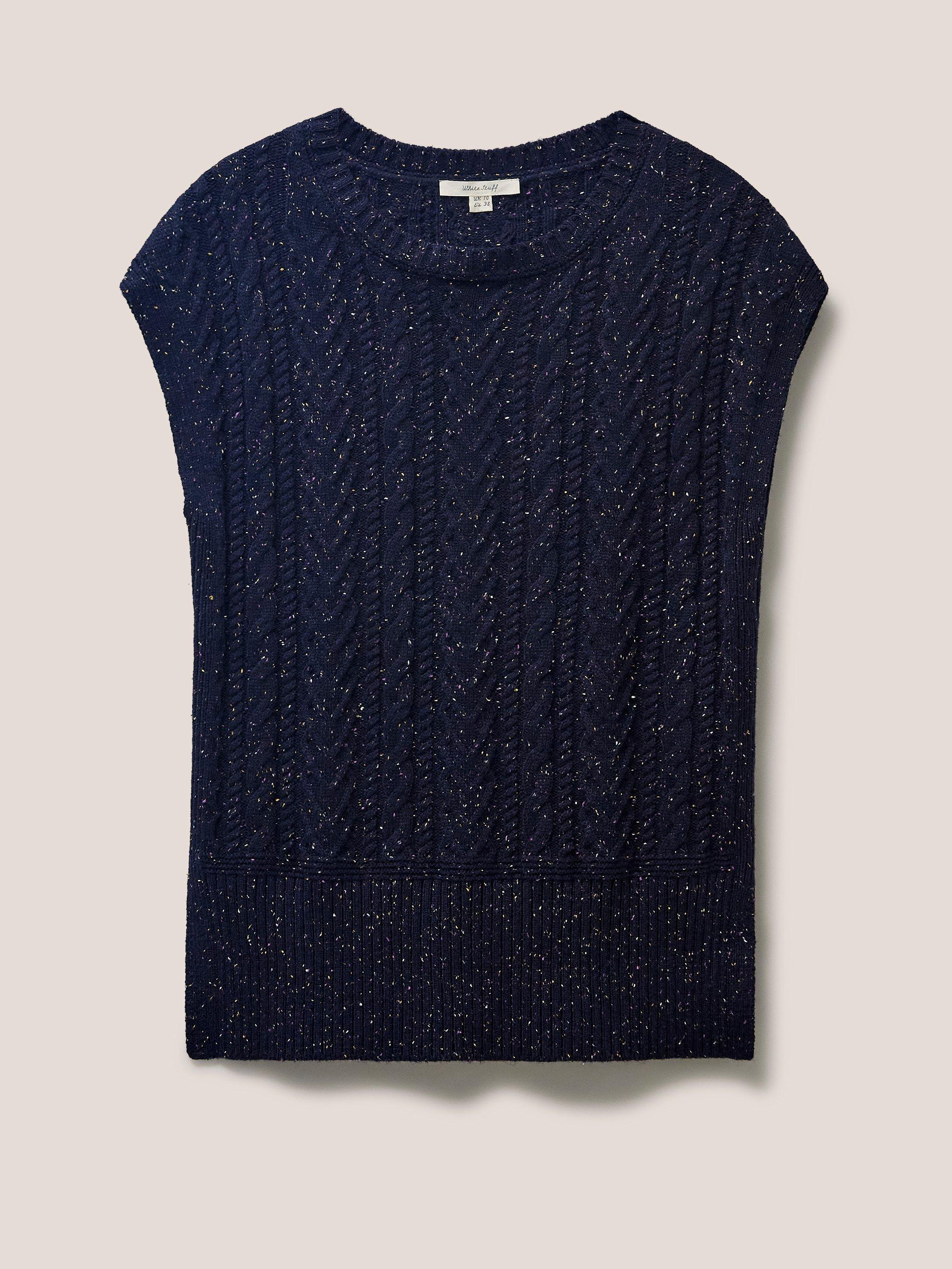 CABLE NEP TANK in DARK NAVY - FLAT FRONT
