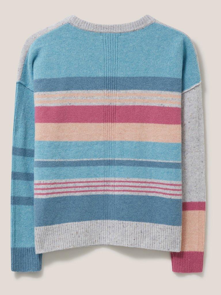 Peacock Striped Jumper in NAT MLT - FLAT BACK