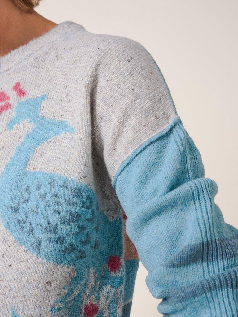 Peacock Striped Jumper in NAT MLT - MODEL DETAIL