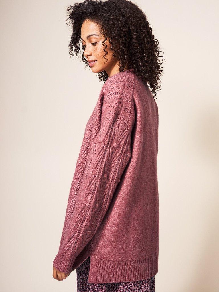 Belonging Stitch Cardi in DUSTY PINK