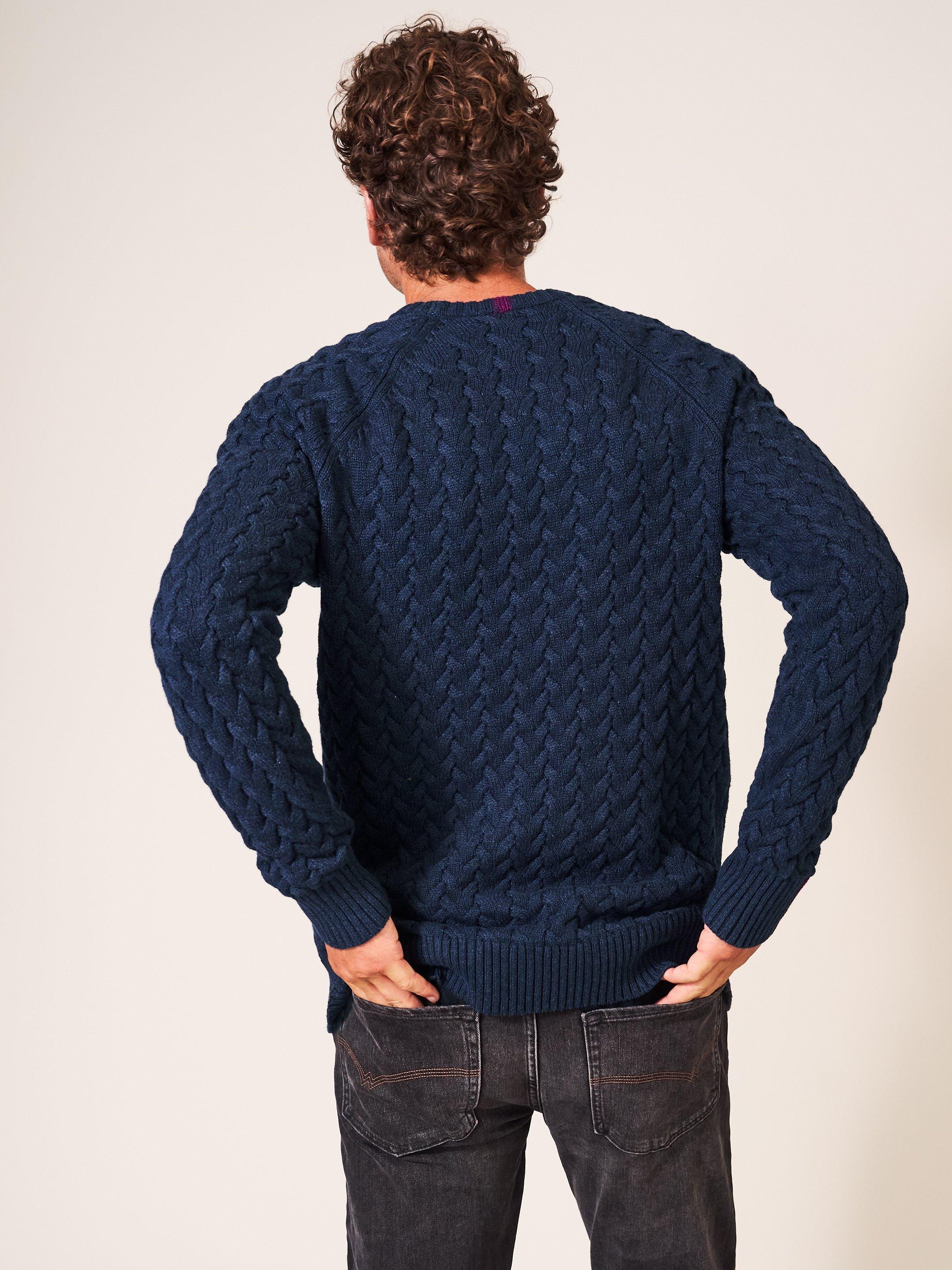 Monmouth Cable in DARK NAVY - MODEL FRONT