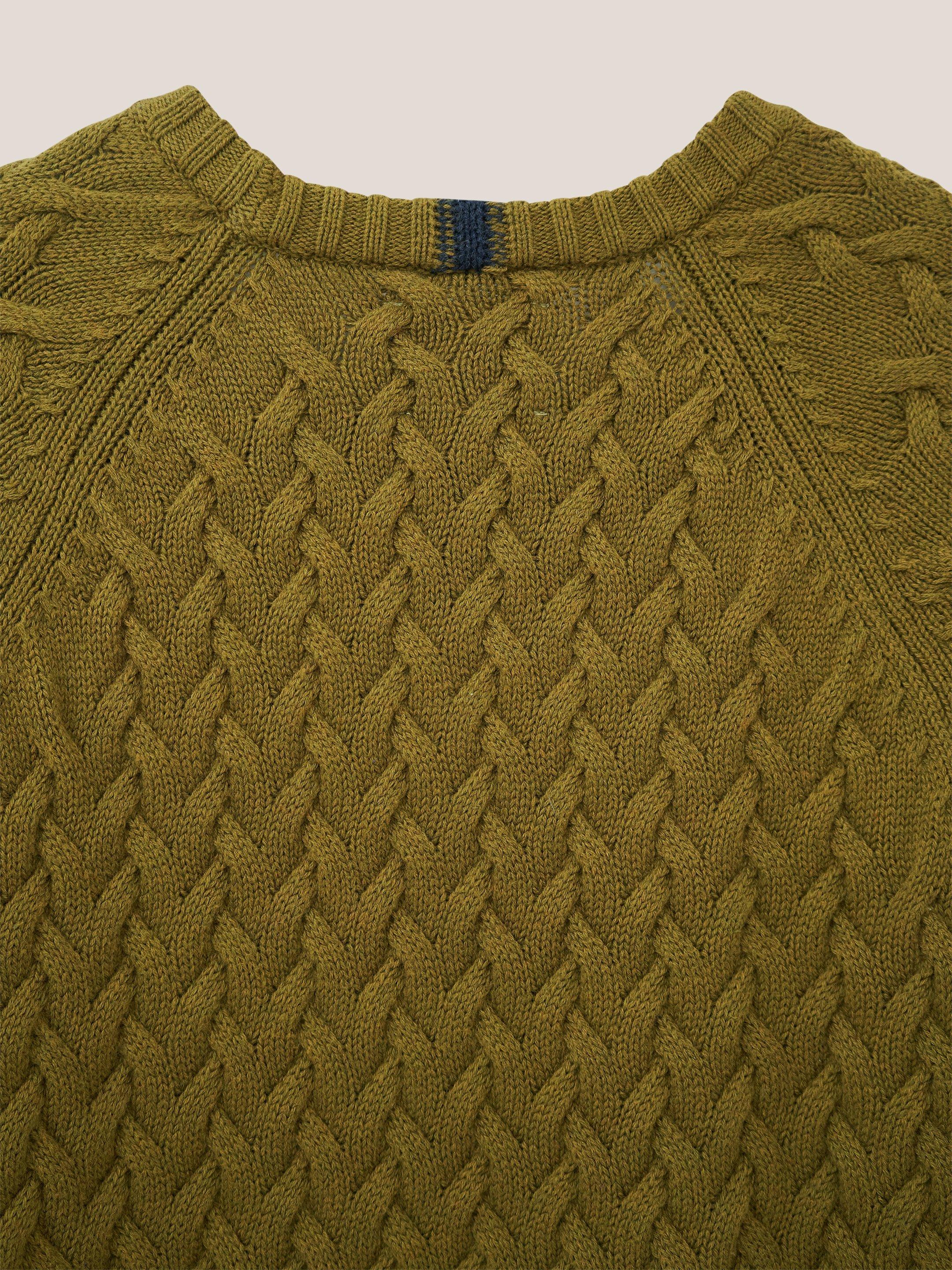 Monmouth Cable in MID GREEN - FLAT DETAIL