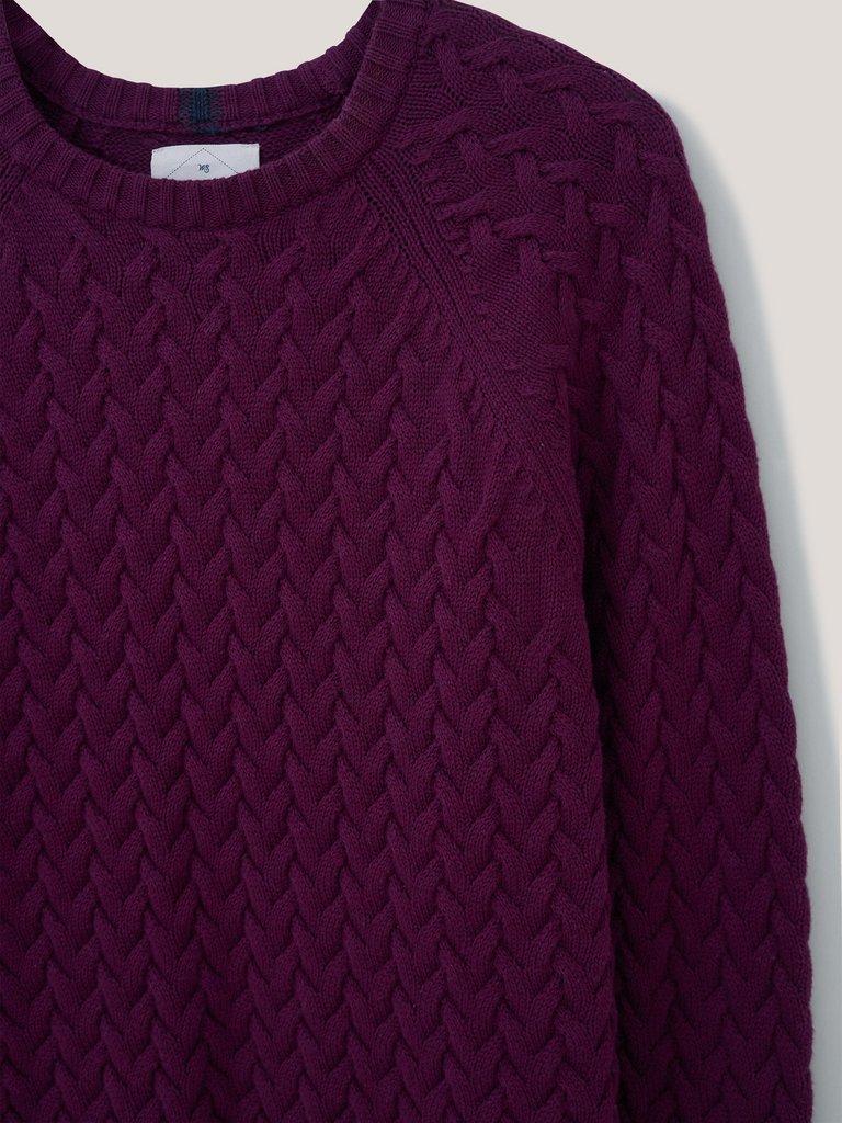 Monmouth Cable in MID PLUM - FLAT DETAIL