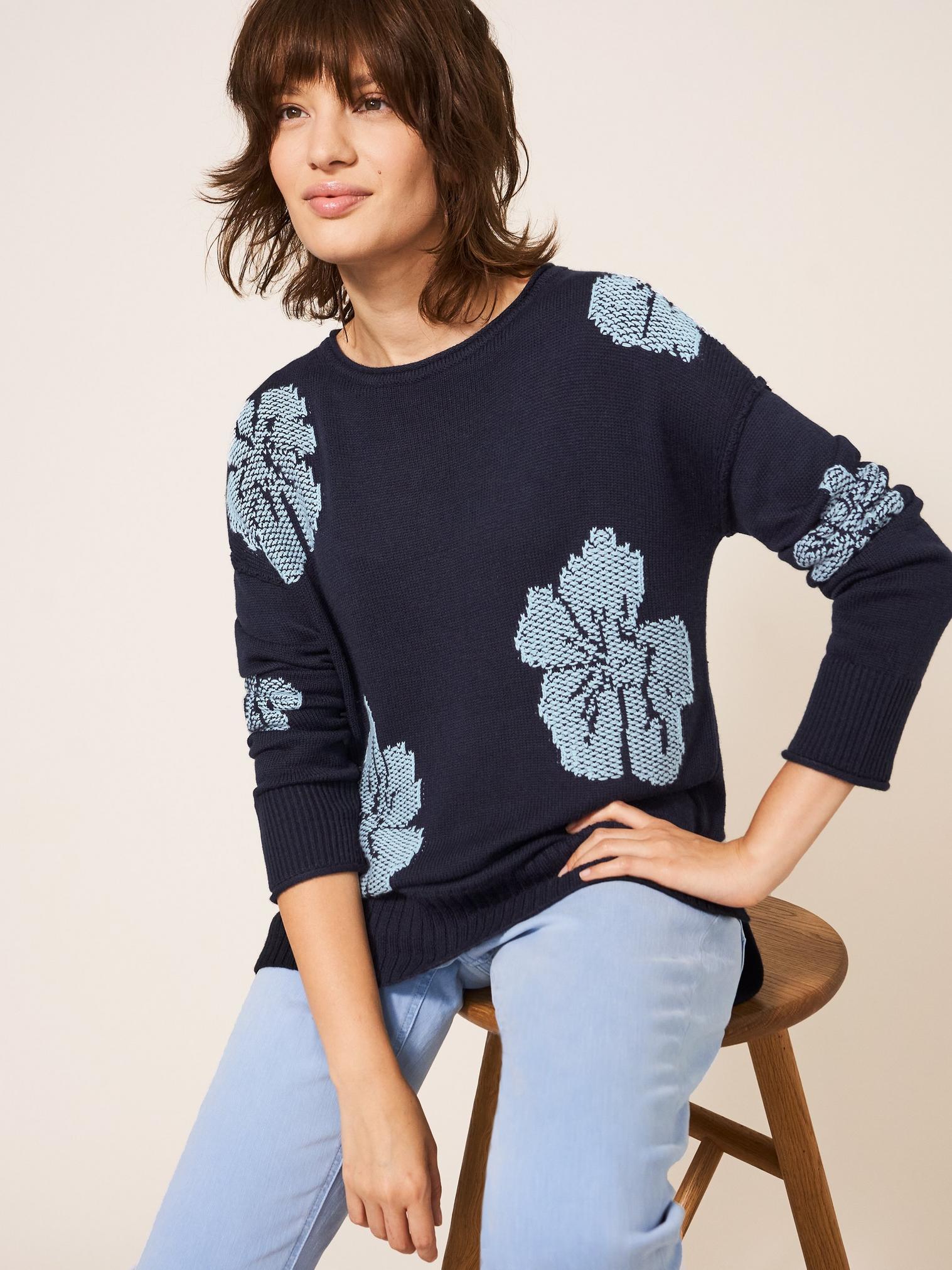 Blossoming Woodland Jumper in NAVY MULTI - LIFESTYLE