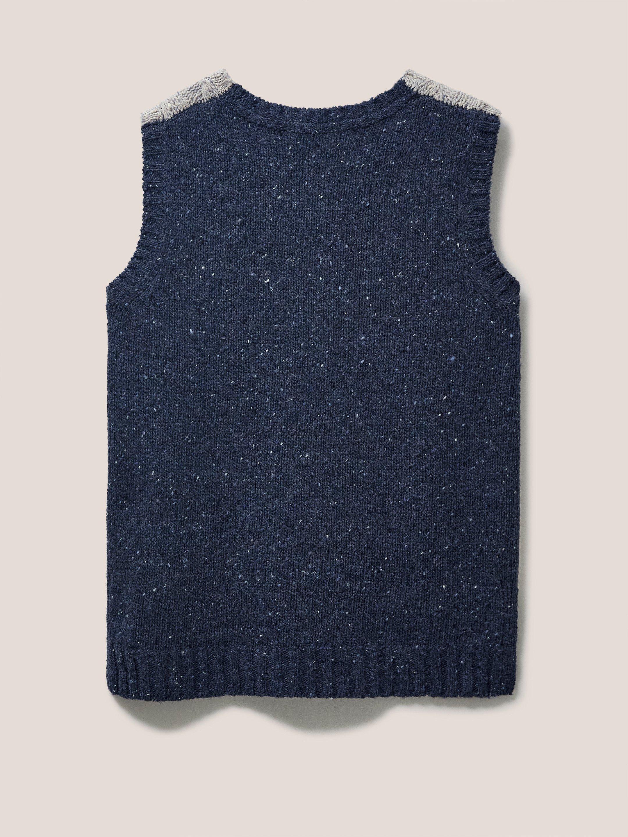 Colourblock Cable Tank in GREY MLT - FLAT BACK