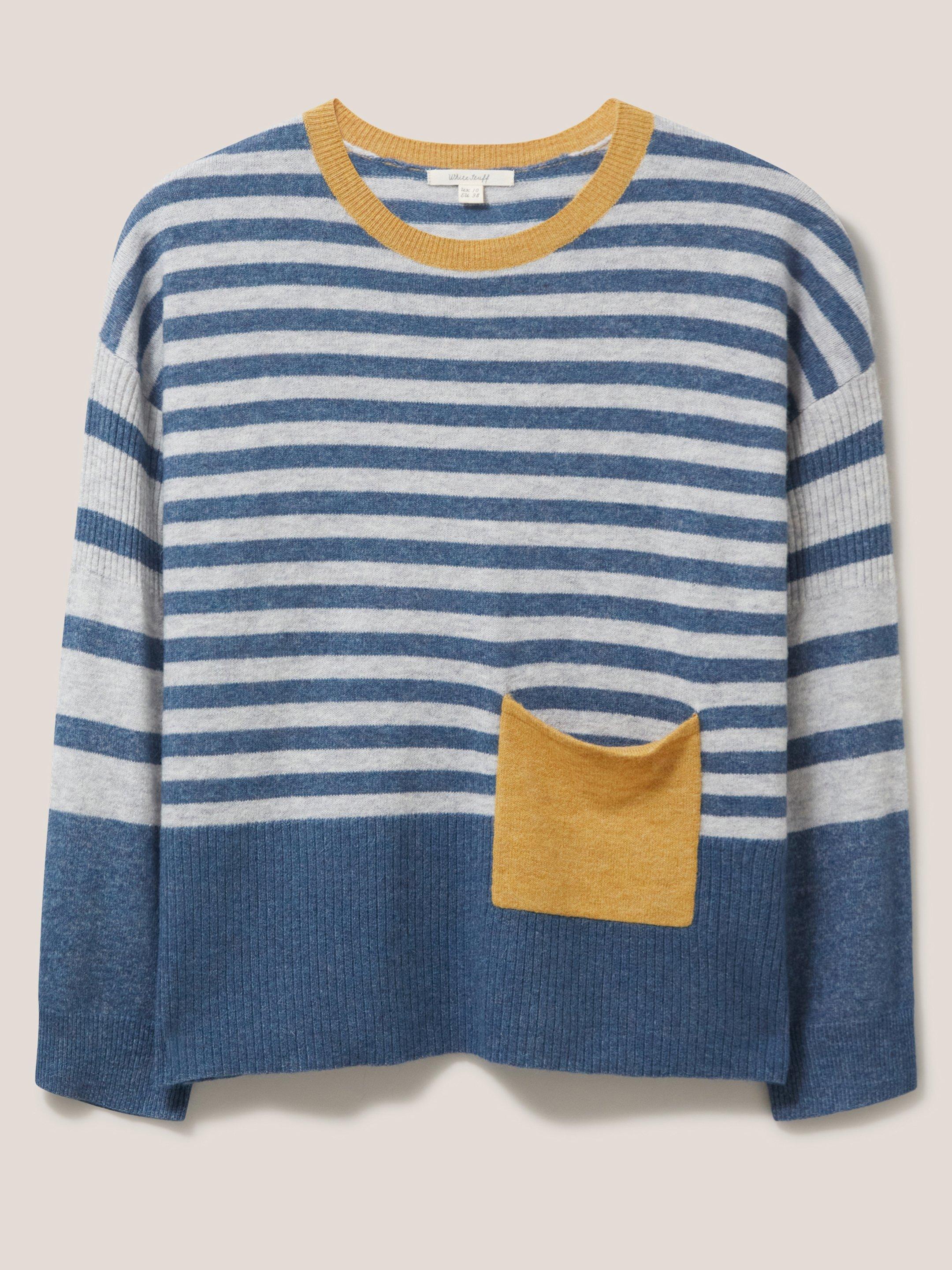 COSY JUMPER in BLUE MLT - FLAT FRONT