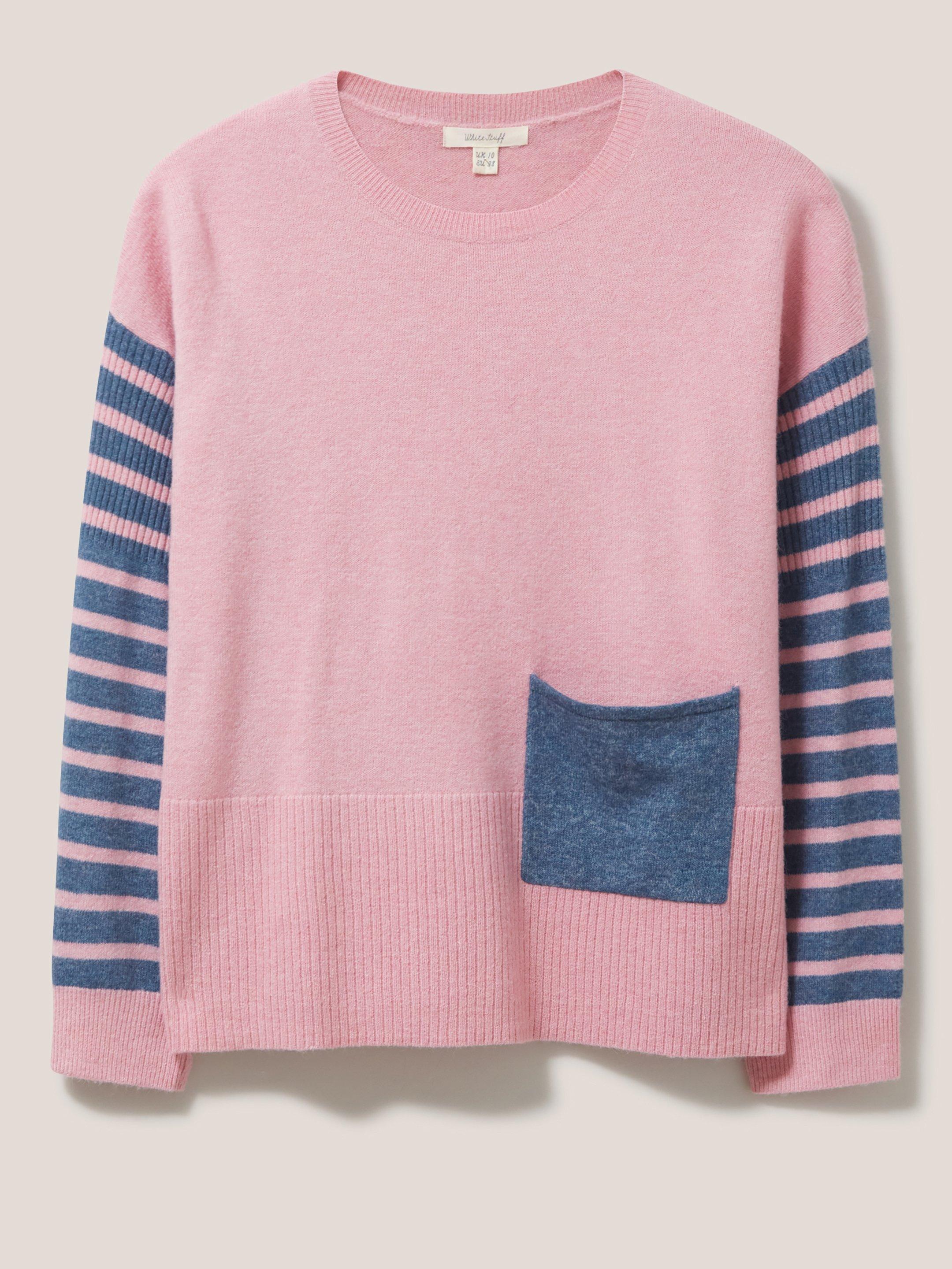 COSY JUMPER in PINK MLT - FLAT FRONT