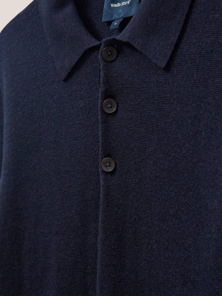 Newport Merino Polo in DARK NAVY - FLAT DETAIL
