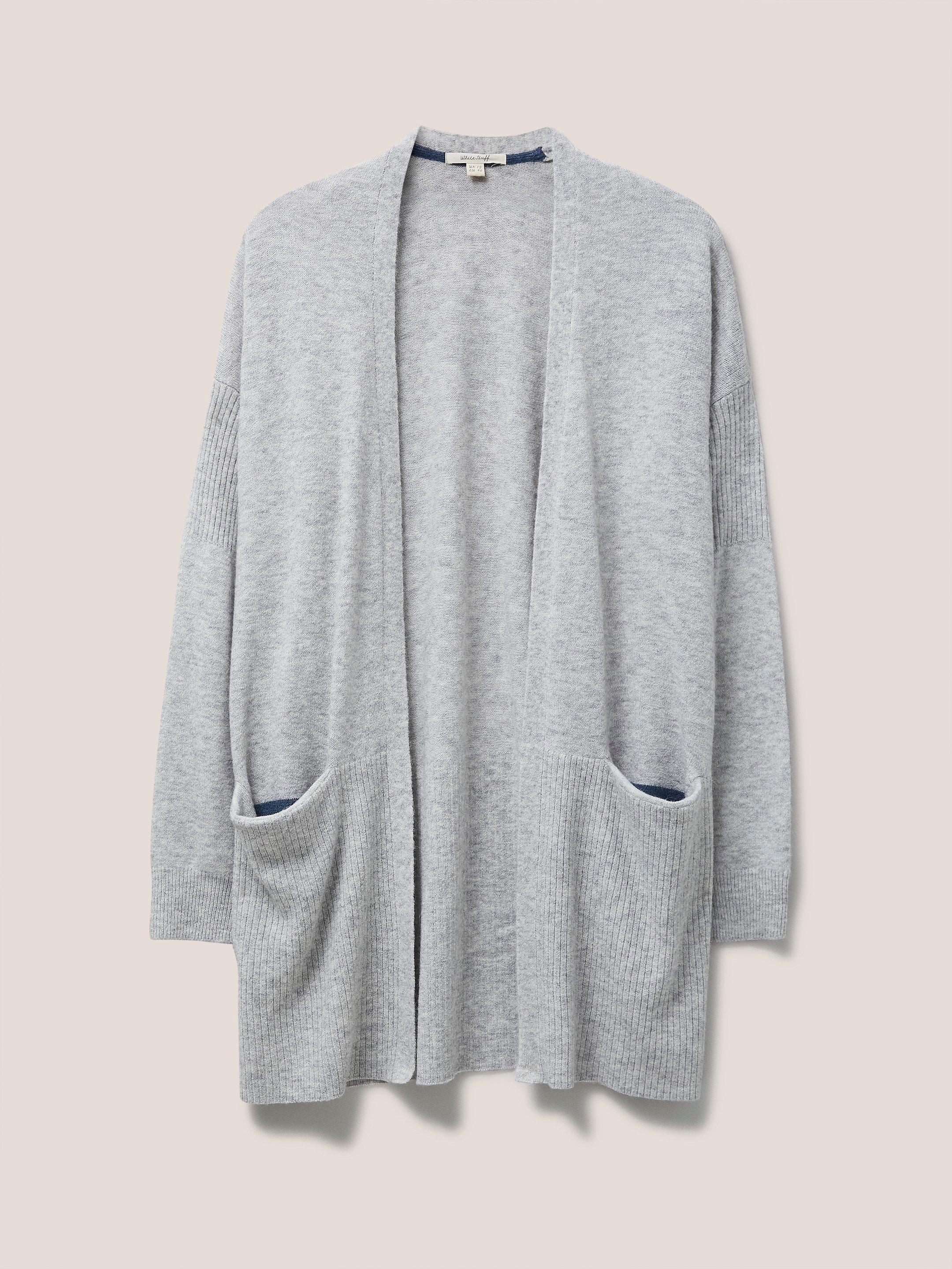 Cosy Cardi in LGT GREY - FLAT FRONT