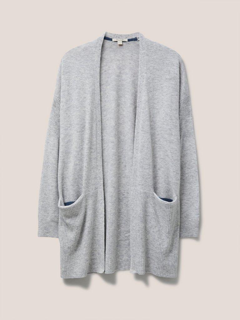 Cosy Cardi in LGT GREY - FLAT FRONT