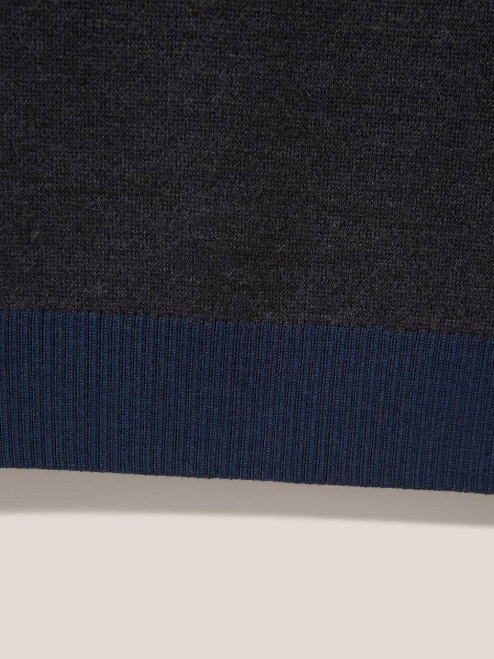 Newport Merino Roll Neck in DARK GREY - FLAT DETAIL