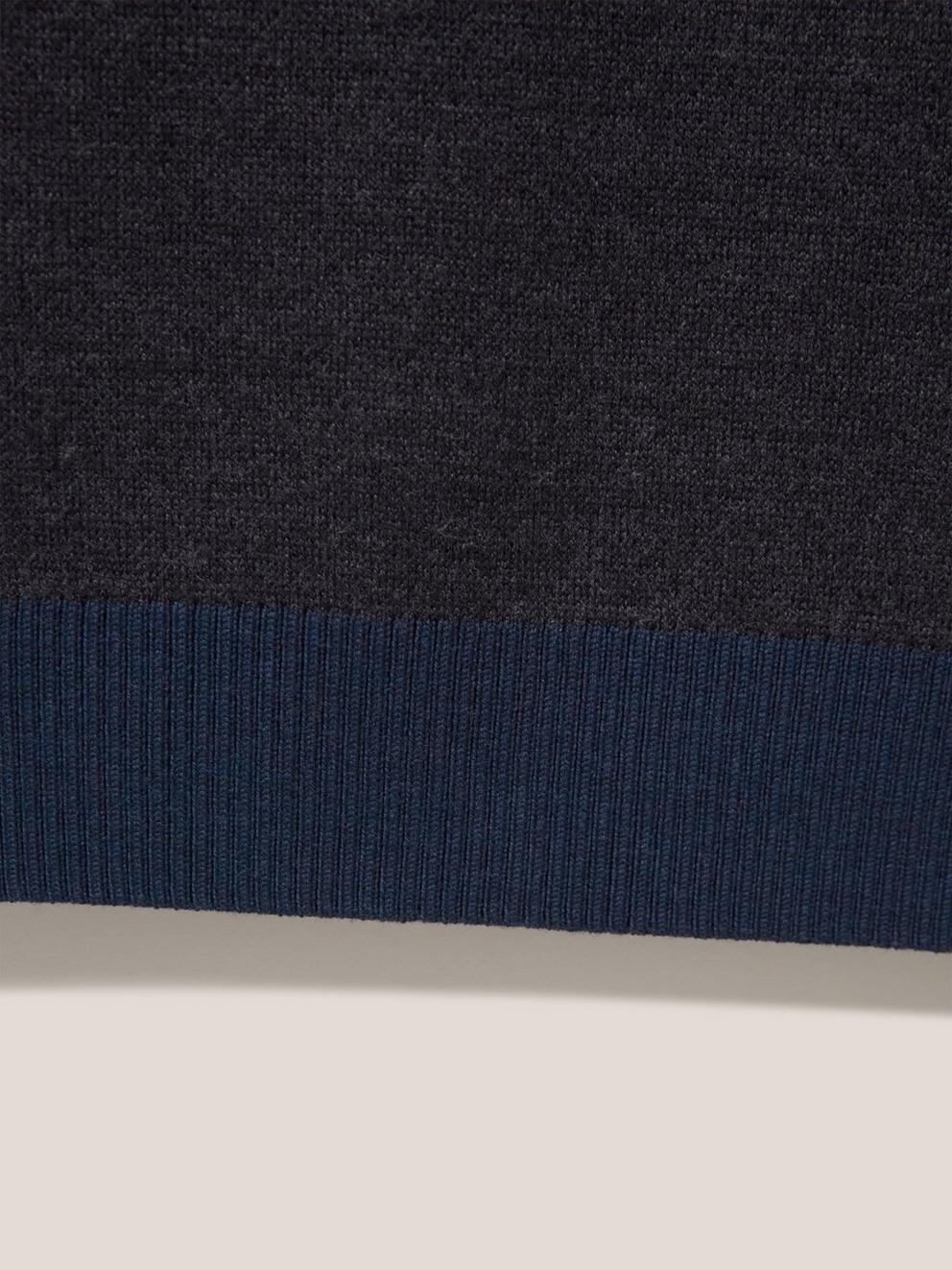 Newport Merino Roll Neck in DARK GREY - FLAT DETAIL