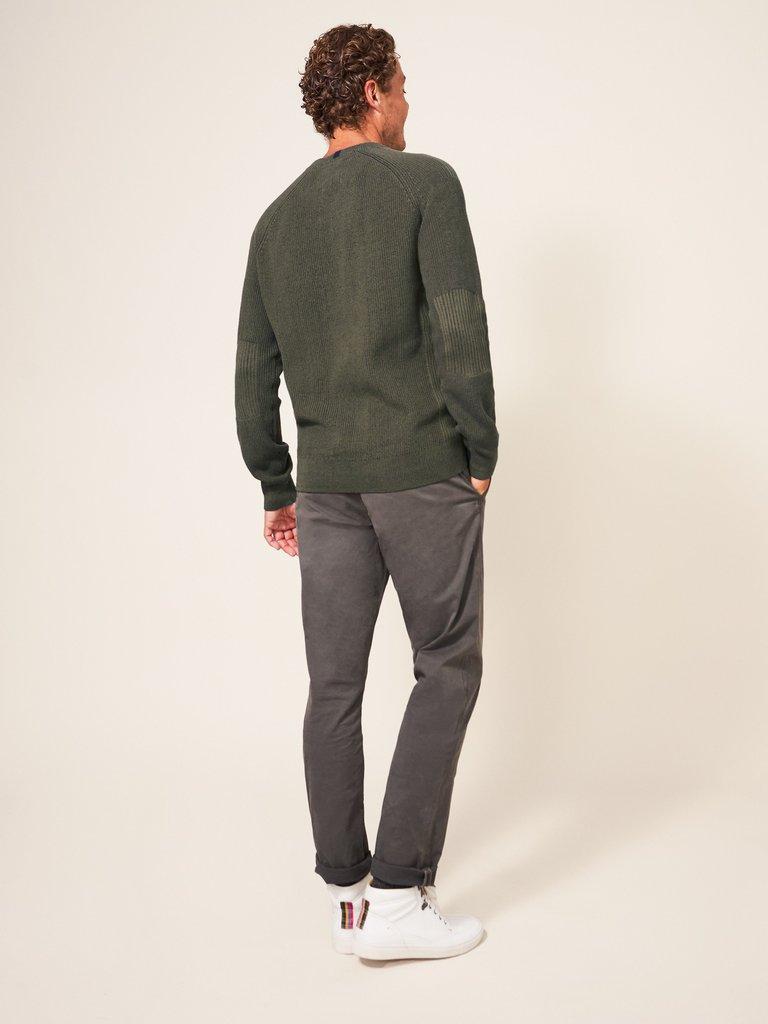 Pentire Raglan Crew in KHAKI GREEN | White Stuff