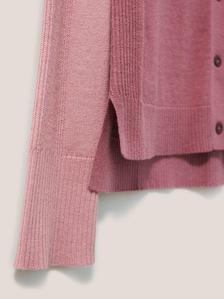 Libby Crew Neck Cardi in DUS PINK - FLAT DETAIL