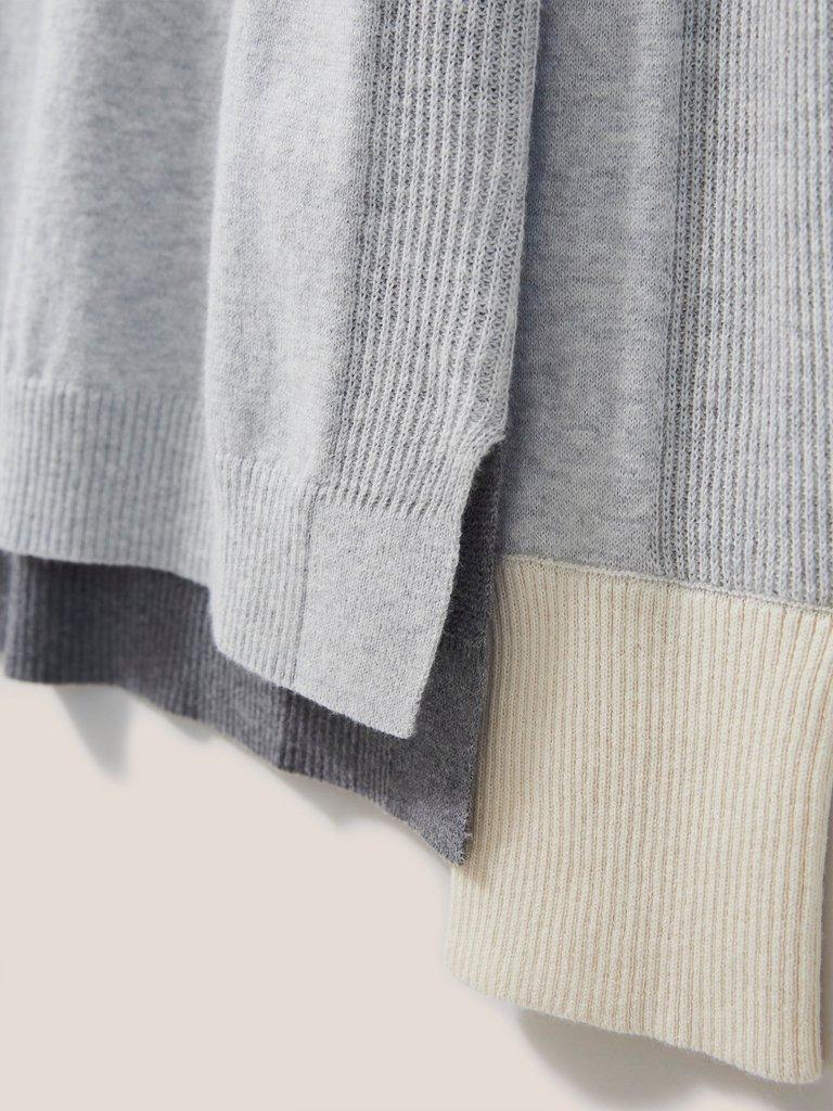 Urban Crew Jumper in LGT GREY - FLAT DETAIL