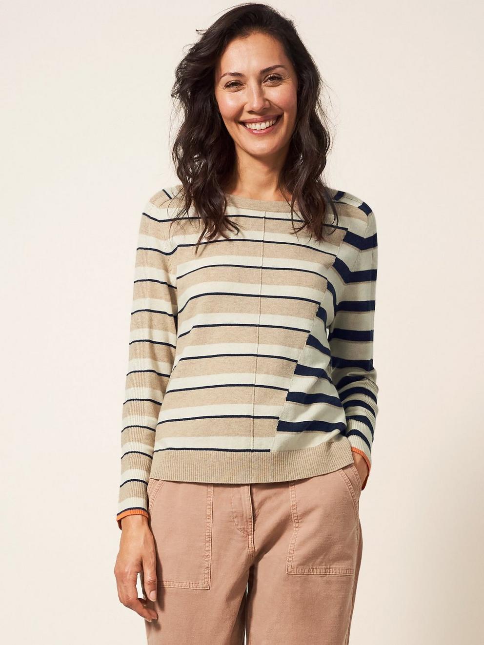 Urban Stripe Jumper in NAT MLT - LIFESTYLE