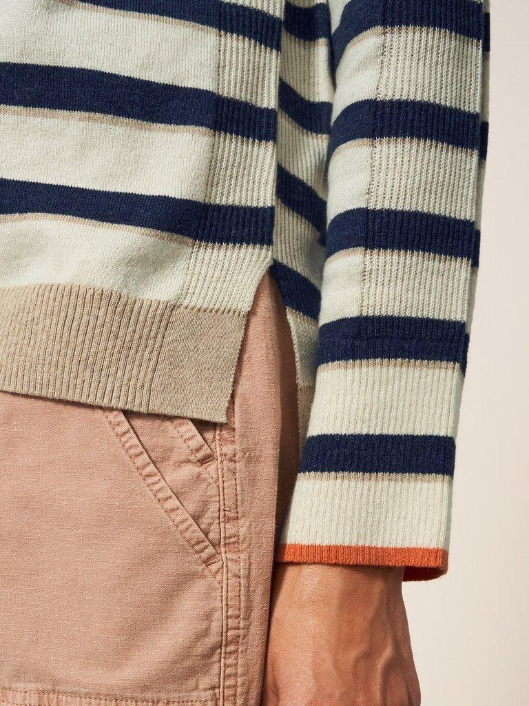 Urban Stripe Jumper in NAT MLT - MODEL DETAIL