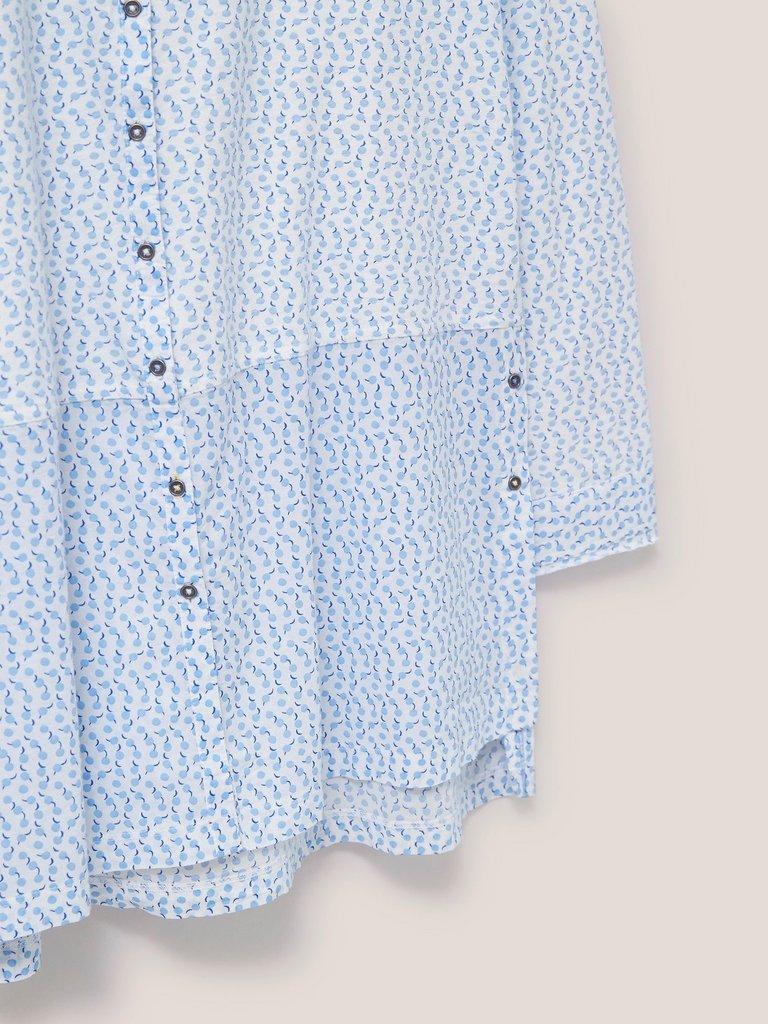 Lottie Longline Mix Shirt in WHITE MLT - FLAT DETAIL