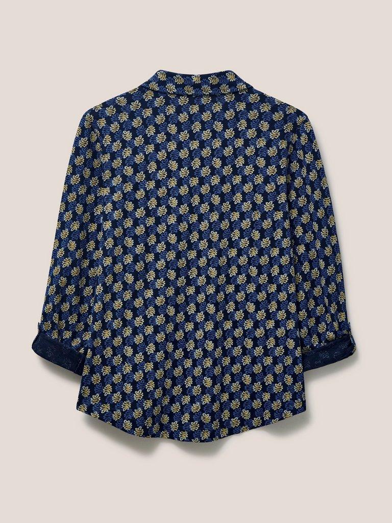 Annie Jersey Fairtrade Cotton Shirt  in BLUE MLT - FLAT BACK