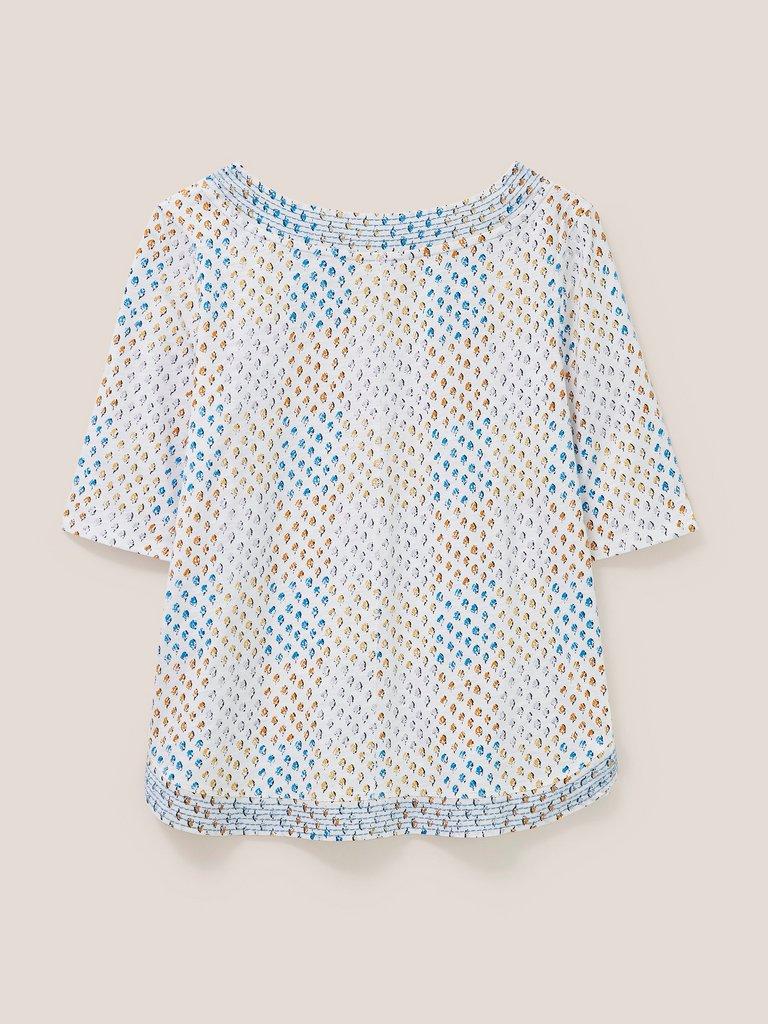 Weaver Jersey Printed Tee in WHITE MLT - FLAT BACK