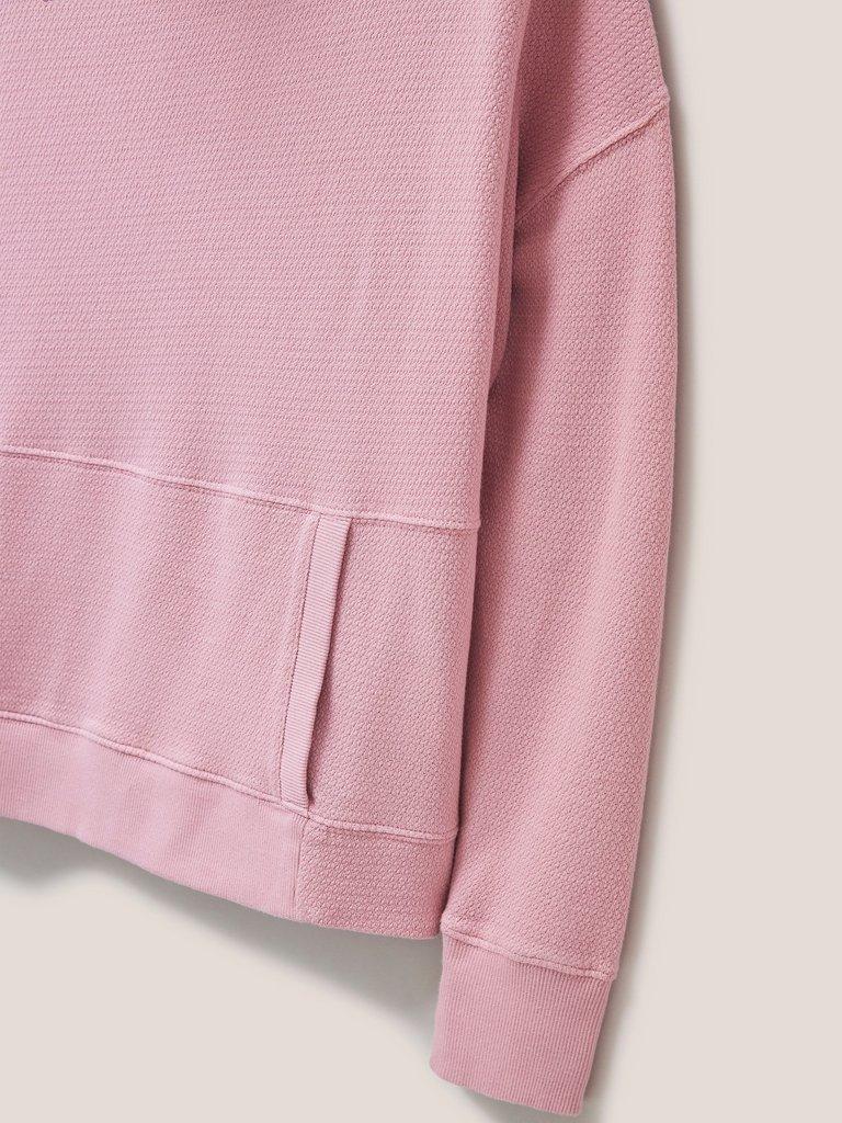Funnel Sweat Top in DK PINK - FLAT DETAIL