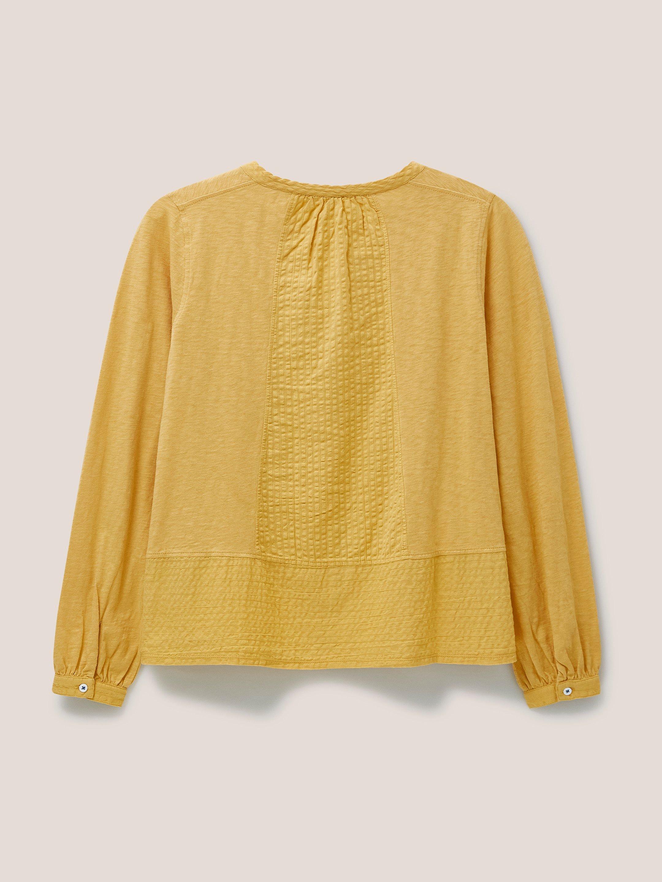 Woodland Button Through Top in MID YELLOW - FLAT BACK