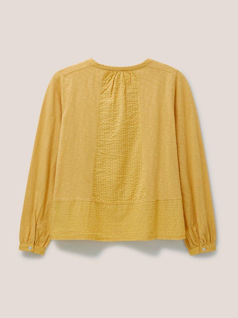 Woodland Button Through Top in MID YELLOW - FLAT BACK