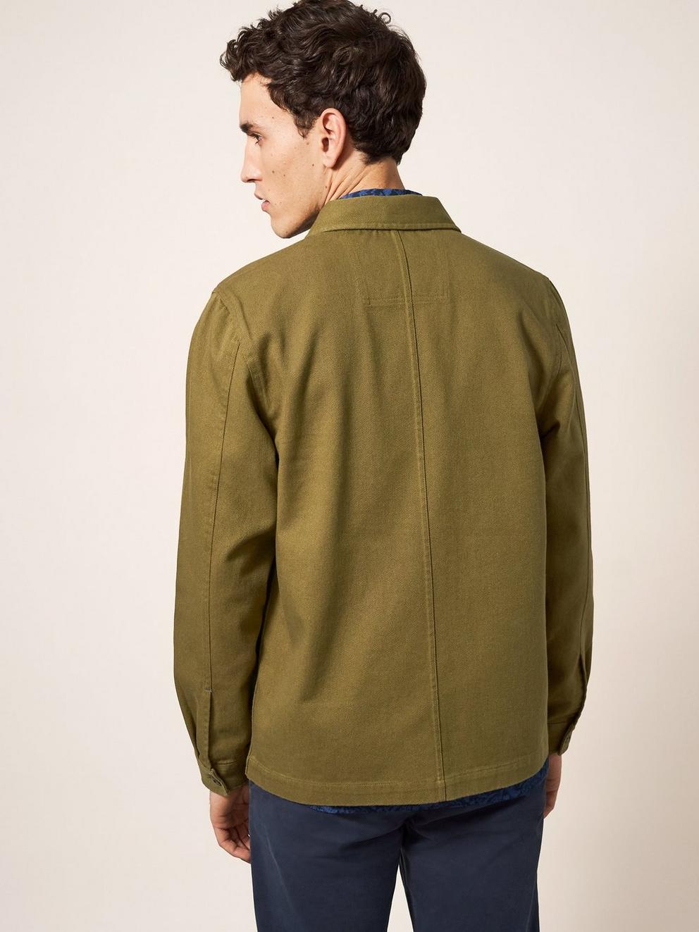 Fabien Chore Jacket in DEEP GRN - MODEL BACK