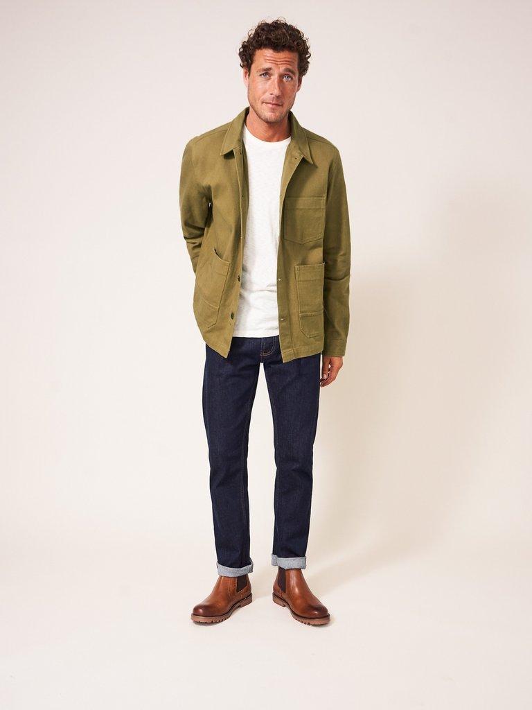 Fabien Chore Jacket in MID GREEN | White Stuff