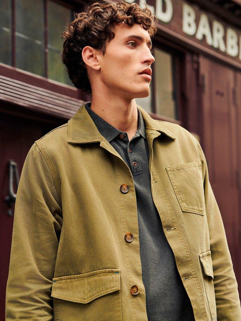 Fabien Chore Jacket in MID GREEN | White Stuff