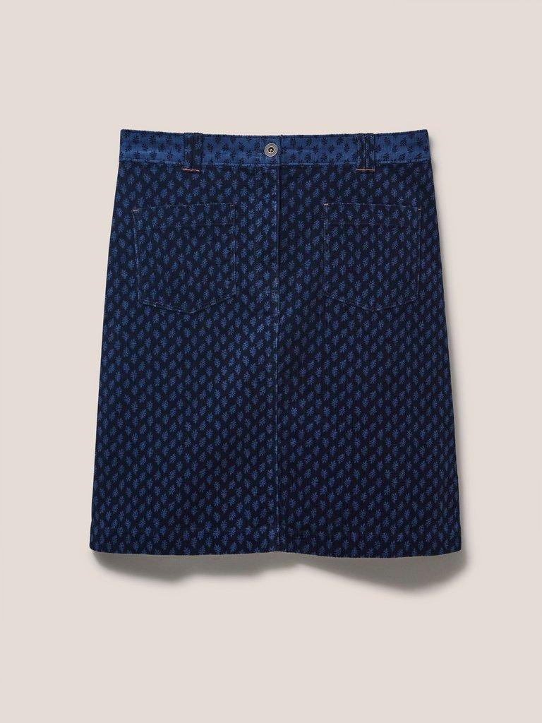 Melody Organic Cord Skirt in BLUE MLT - FLAT FRONT