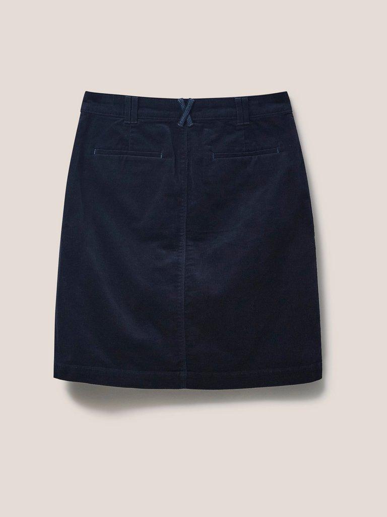Melody Organic Cord Skirt in DARK NAVY - FLAT BACK