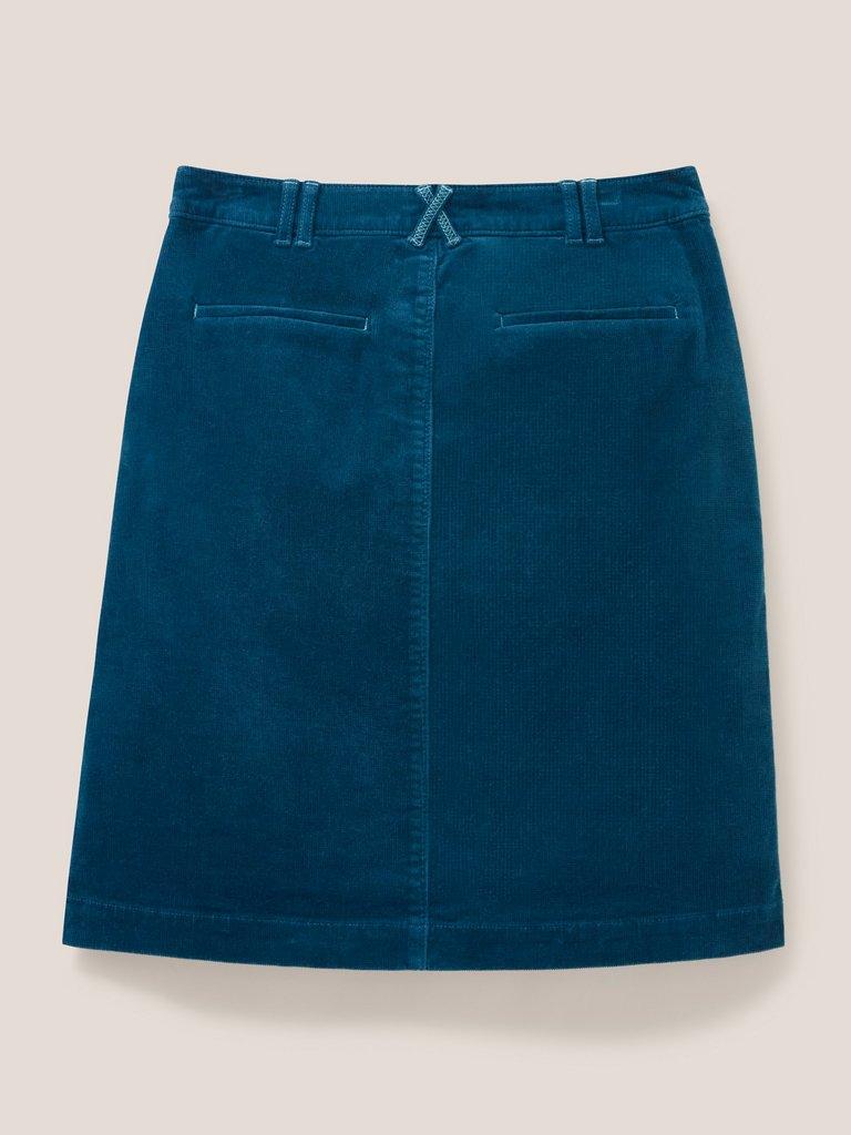 Melody Organic Cord Skirt in DK TEAL - FLAT BACK