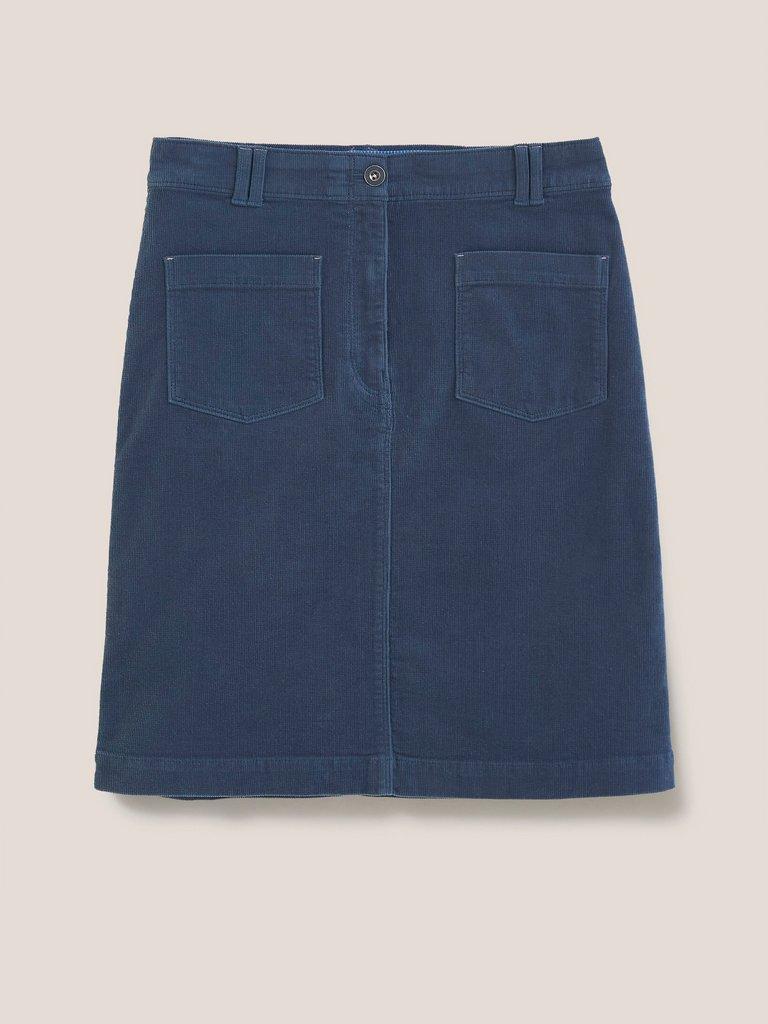 Melody Organic Cord Skirt in DUS BLUE - FLAT FRONT