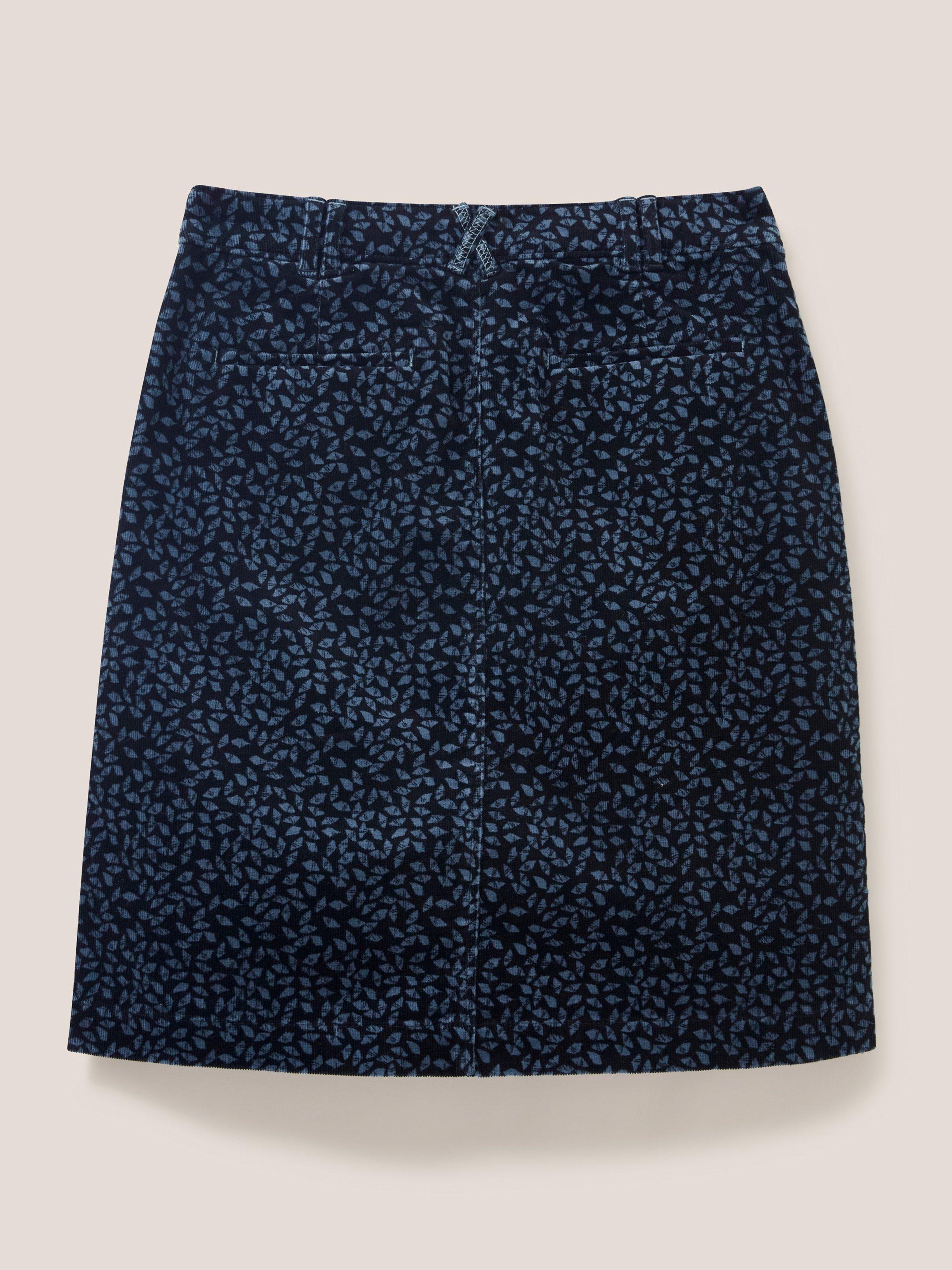 Melody Organic Cord Skirt in GREY MLT - FLAT BACK