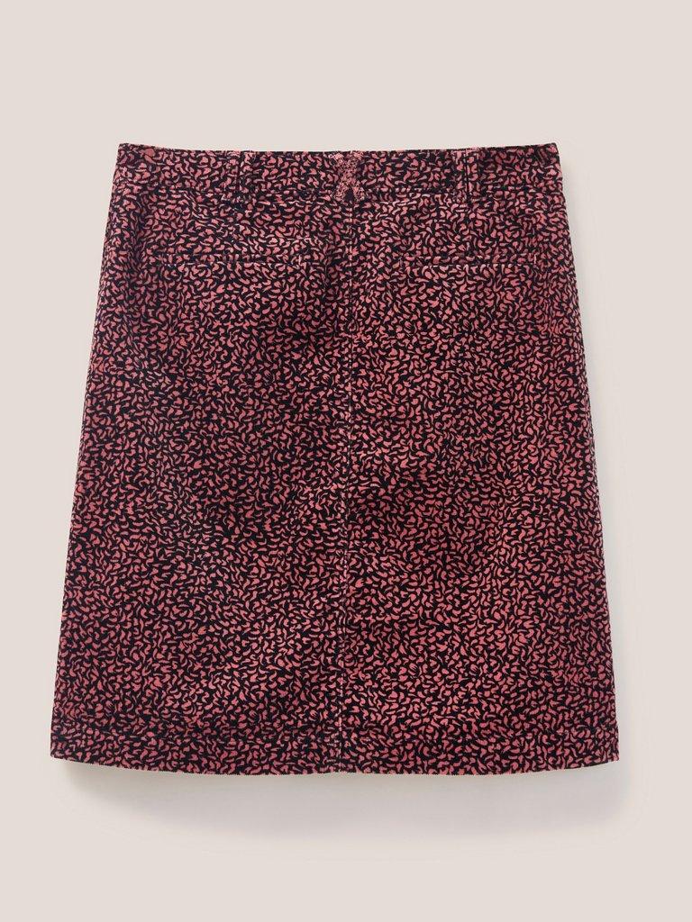 Melody Organic Cord Skirt in PINK MLT - FLAT BACK