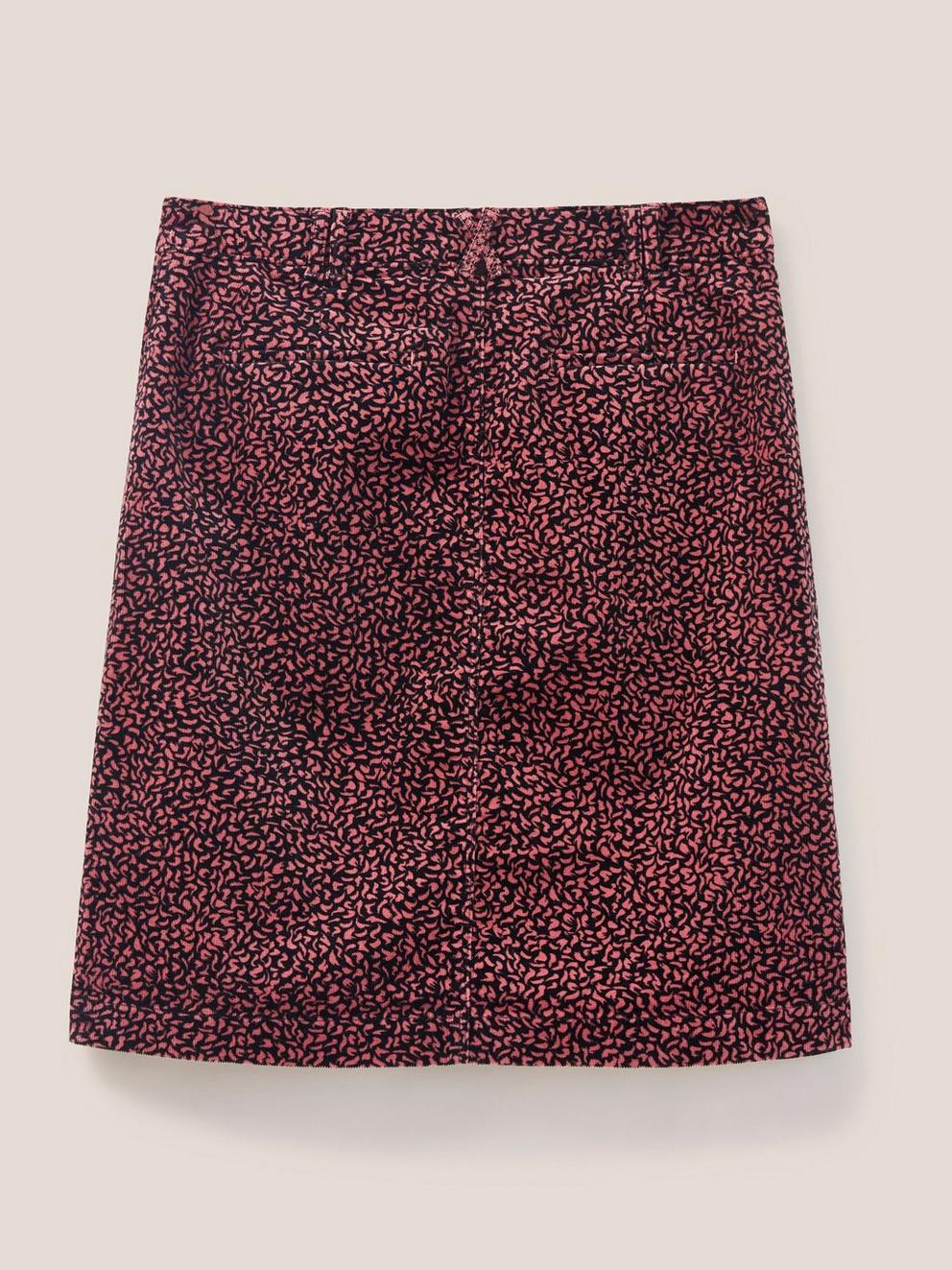 Melody Organic Cord Skirt in PINK MLT - FLAT BACK