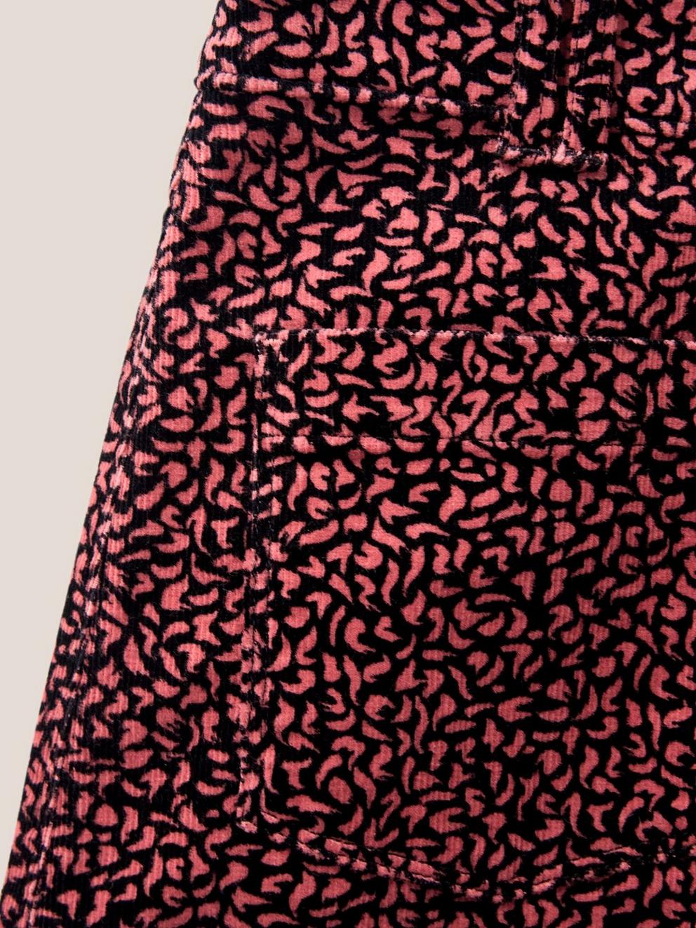 Melody Organic Cord Skirt in PINK MLT - FLAT DETAIL