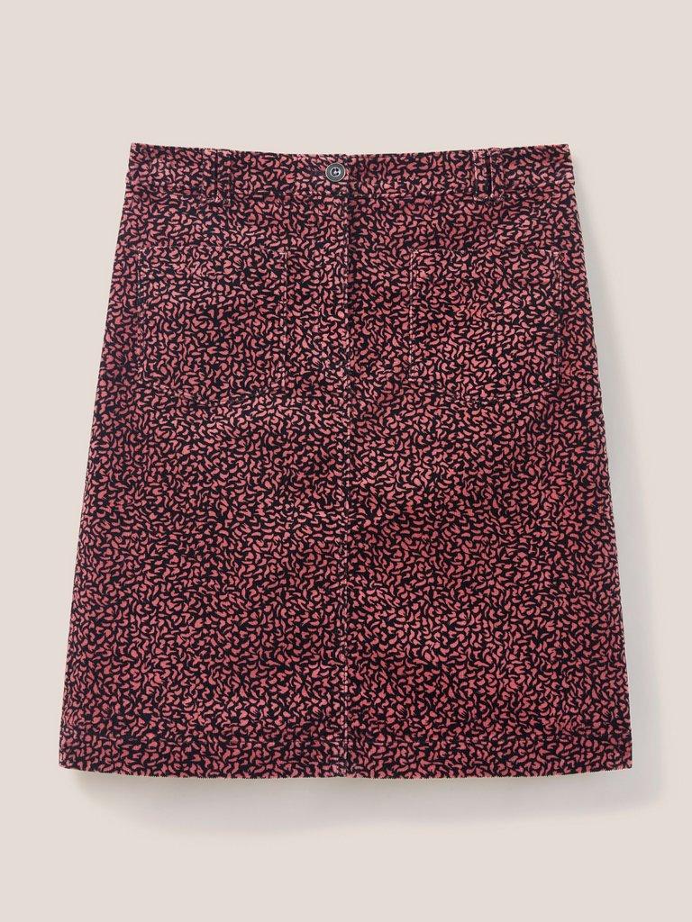 Melody Organic Cord Skirt in PINK MLT - FLAT FRONT