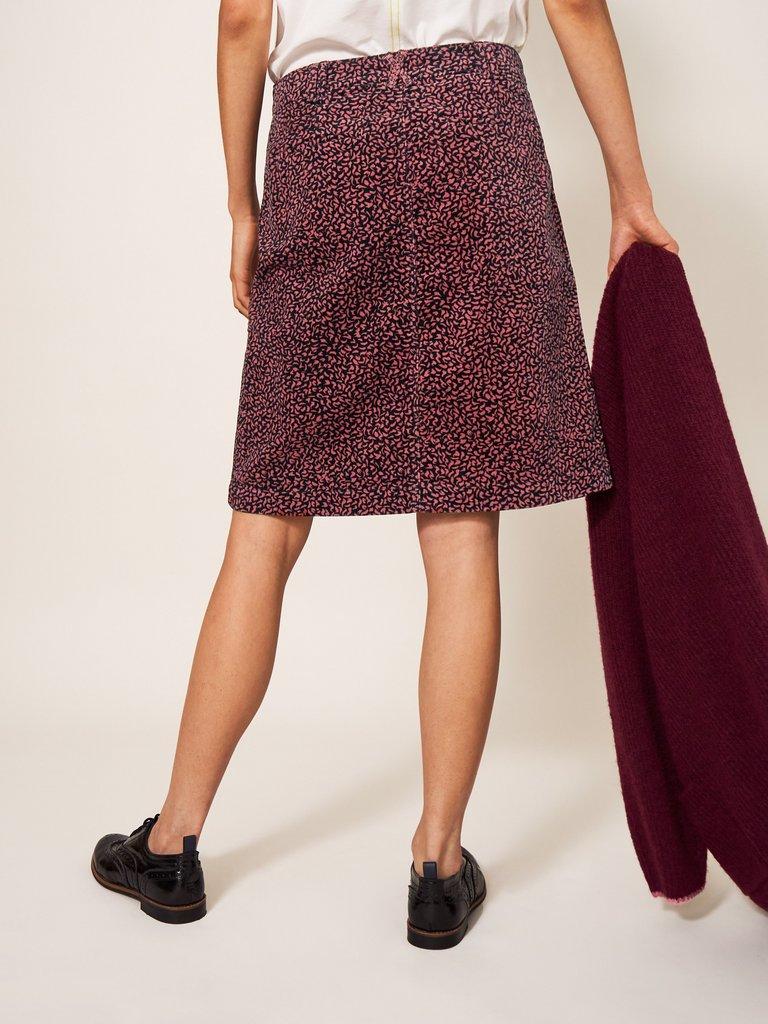 Pink cord outlet midi skirt