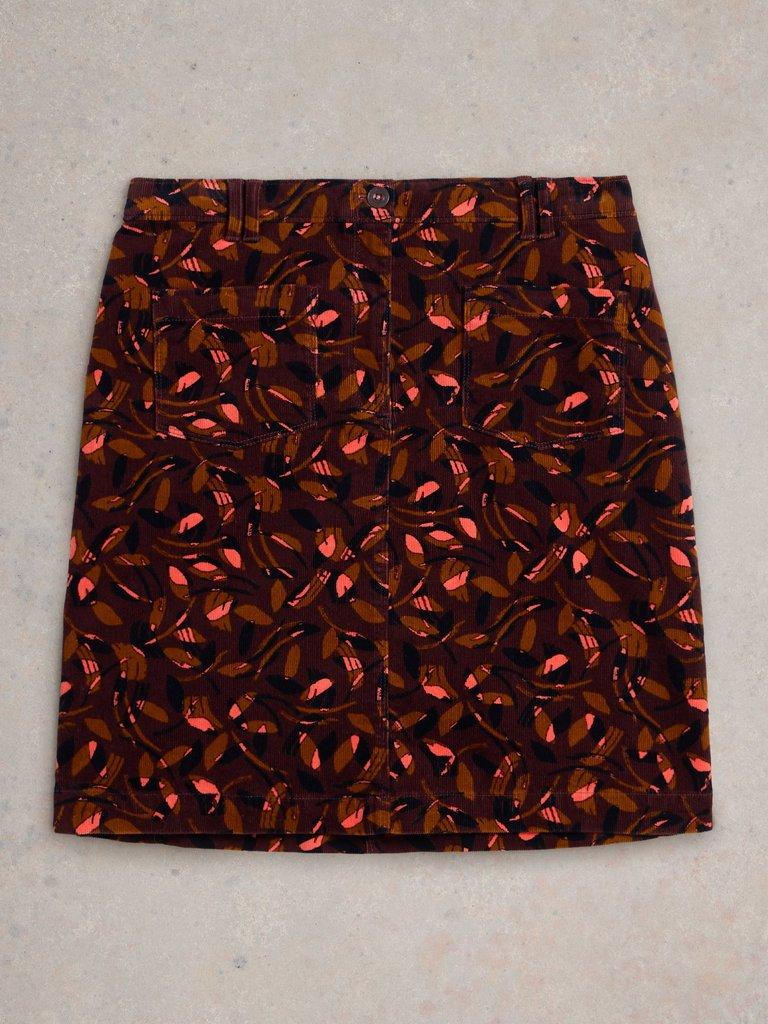 Melody Organic Cord Skirt in PLUM PR - FLAT FRONT