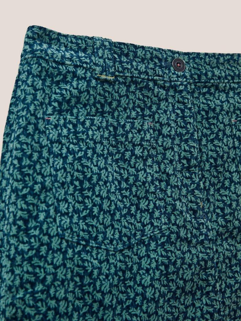 Melody Organic Cord Skirt in TEAL MLT - FLAT DETAIL