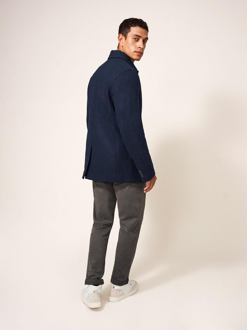 Cedar Peacoat in DARK NAVY - MODEL DETAIL