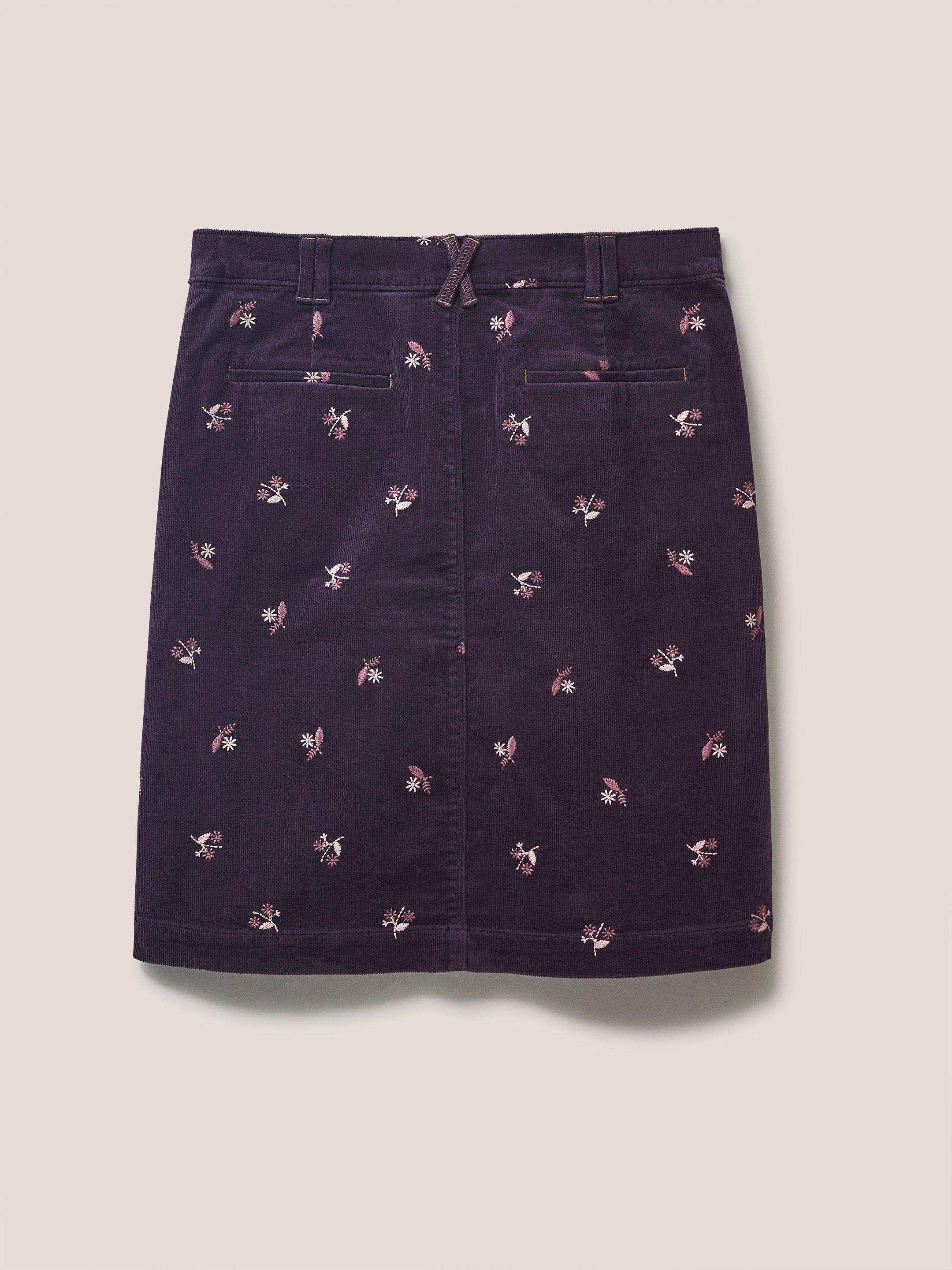 Melody Cord Skirt in PURPLE MLT - FLAT BACK
