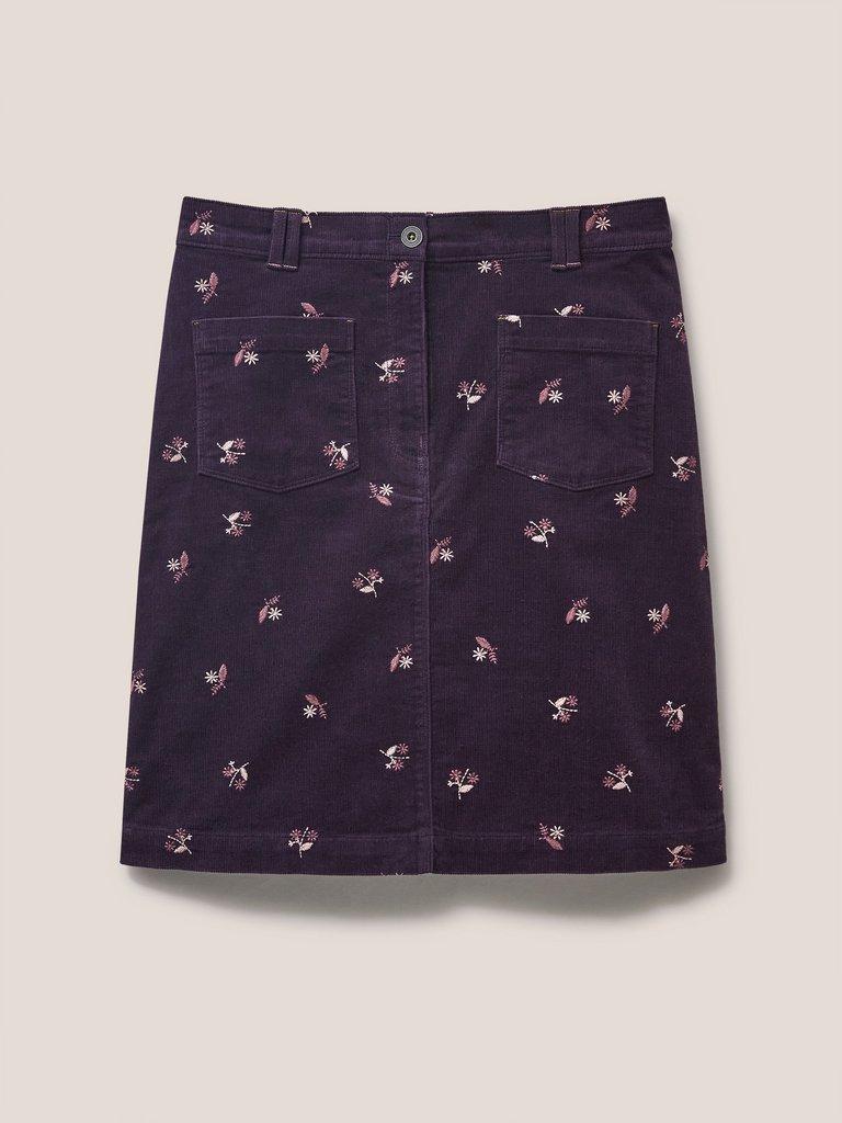 Melody Cord Skirt in PURPLE MLT - FLAT FRONT