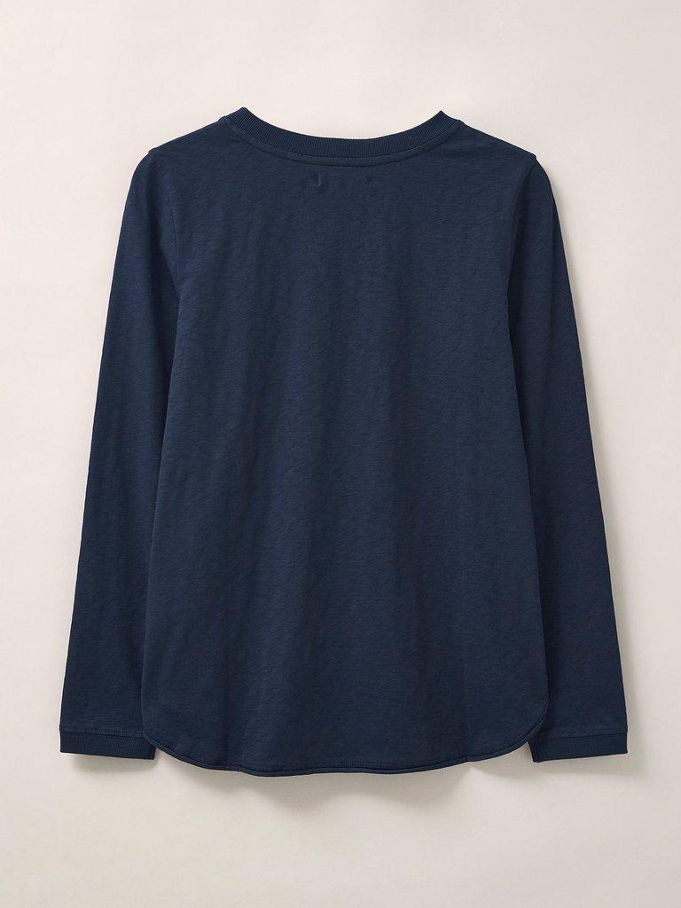 Cassie Crew Tee in DARK NAVY - FLAT BACK