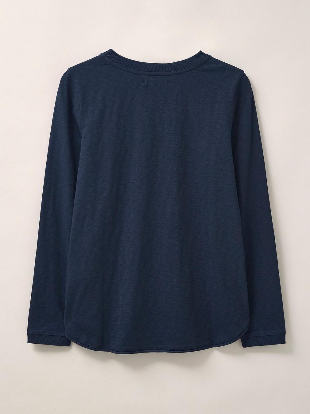 Cassie Crew Tee in FR NAVY - FLAT BACK