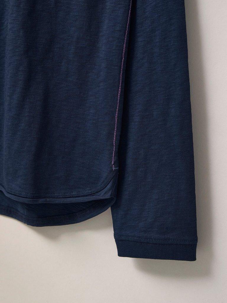 Cassie Crew Tee in FR NAVY - FLAT DETAIL