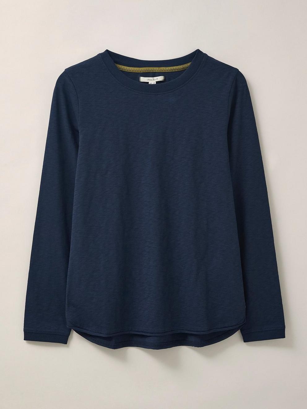 Cassie Crew Tee in FR NAVY - FLAT FRONT
